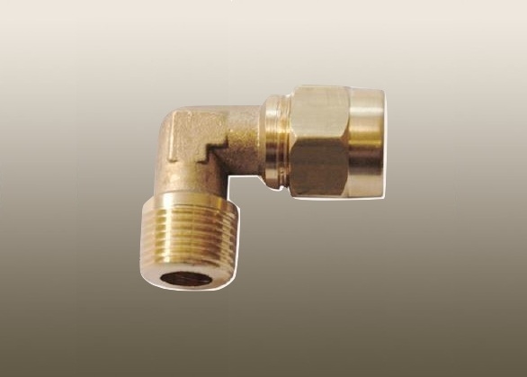 M to F ELBOW COMPRESSION UNION with BRASS OLIVE